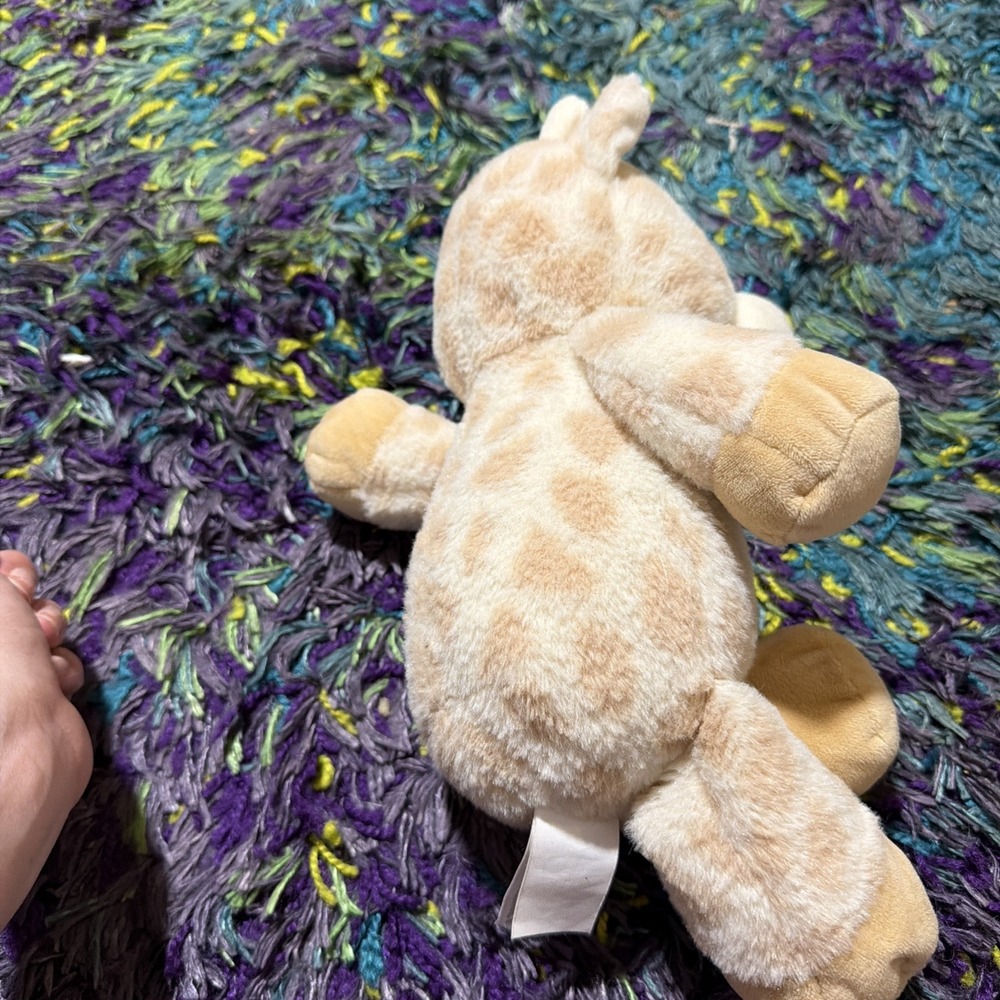 Kelly Baby Kelly Toy 12" Cuddle Giraffe Rattle Plush Crinkle Ears Unisex Beige - Picture 6 of 12